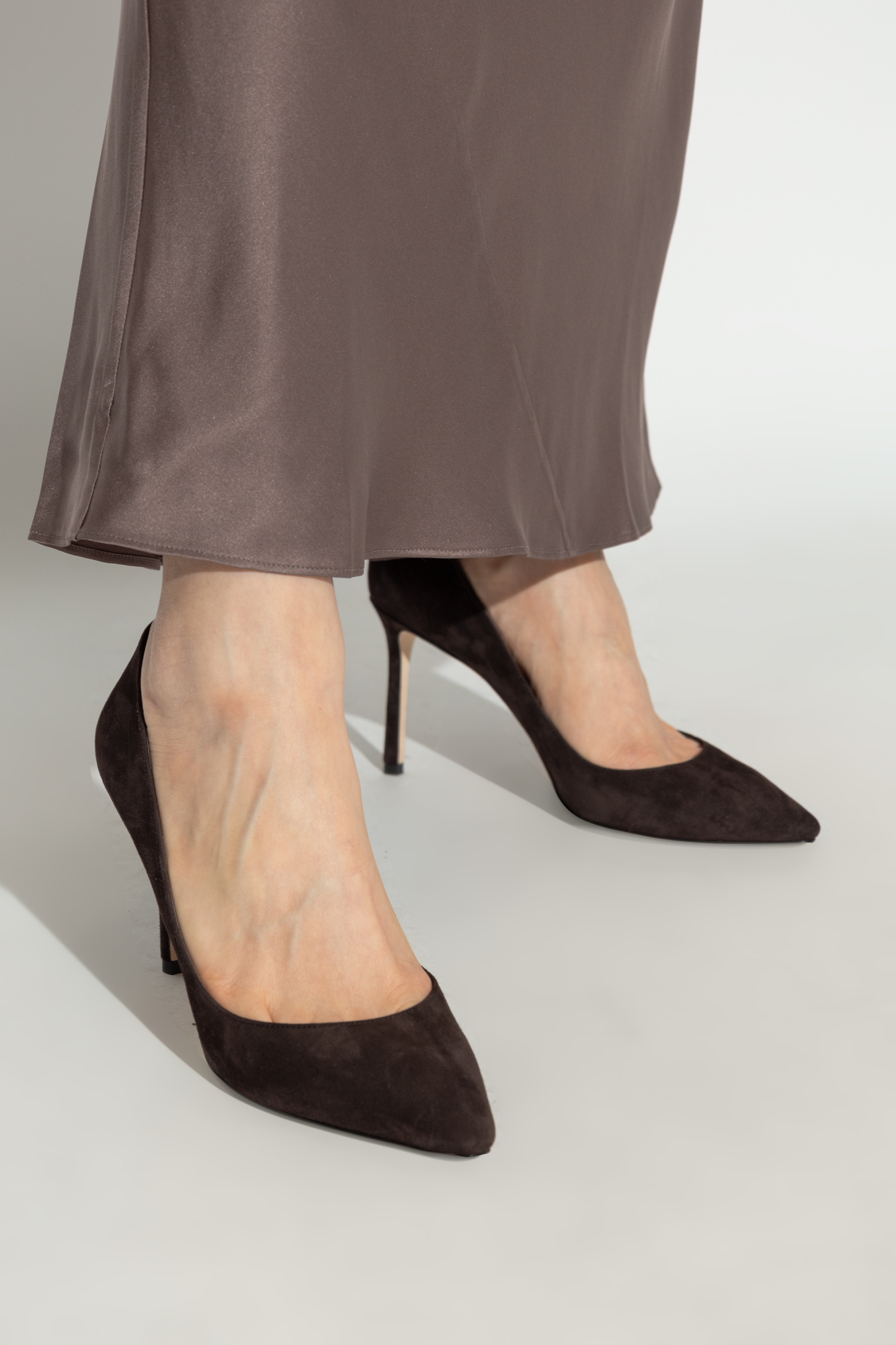 パンプス Jimmy Choo SHOES (ROMY60KDU COFFEE) Jimmy Choo Suede heeled shoes 
